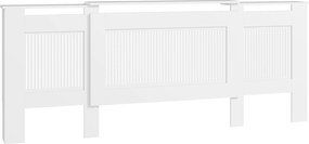 HOMCOM Cobertura para radiador, design de lamelas, comprimento ajustável 125-201 cm, MDF, Branco | Aosom Portugal