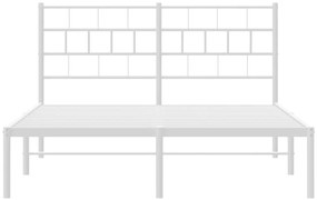 Estrutura de cama com cabeceira 135x190 cm metal branco