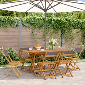vidaXL Cadeiras jardim dobráveis 6 pcs tecido/madeira maciça antracite