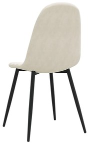 Cadeiras de jantar 4 pcs veludo branco nata