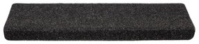 Tapetes de escada 5 pcs 65x21x4 cm agulhado preto