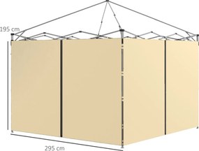Conjunto 2 Painéis laterais de substituição para tendas (ESTRUTURA NÃO INCLUIDA) , para tendas de 3 x 3 ou 3 x 6 m bege