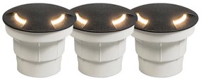 Conjunto de 3 projetores de chão para exterior preto incl. LED IP67 - Ceci 2