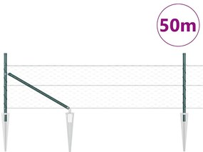 Cerca Hexagonal vidaXL Verde 0.4x50 m Aço