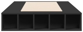 Estrutura de cama 90x190 cm derivados de madeira preto