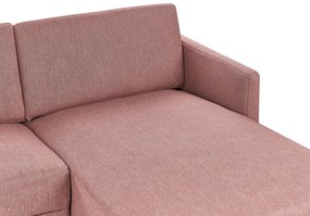 Sofá de canto 2 lugares em tecido rosa castanho à esquerda BREDA Beliani