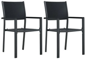 3 pcs conjunto de jantar para jardim preto