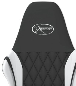 Cadeira gaming couro artificial preto e branco