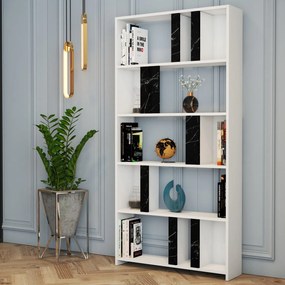 Estante Lima – Branco/Preto – 90 cm x 180 cm x 20 cm