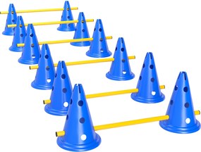 PawHut Conjunto de Agility para Cães, equipamento de agility 6 peças para treino de cães, conjunto de barreiras encaixáveis com 12 cones, 6 barreiras, bolsa de transporte | Aosom Portugal
