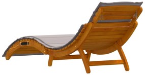Espreguiçadeiras vidaXL com Almofadas 2 pcs Taupe Madeira Sólida de Ac