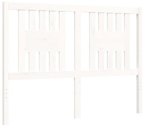 Estrutura de cama com cabeceira 140x200cm madeira maciça branco