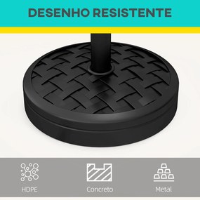 Base de Chapéu de Sol Redondo Suporte para Chapéu de Sol Recarregável