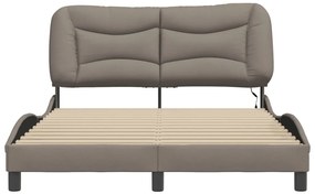 Estrutura de cama com LED sem colchão 140x200 cm tecido