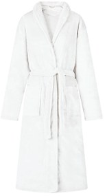 vidaXL Roupão sem Capuz Branco l Flanela