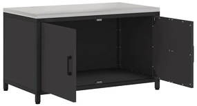 Armário de Armazenamento para Cozinha Preto 60 x 50 x 92 cm Aço