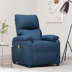 vidaXL Poltrona de massagens tecido azul