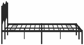 Estrutura de cama em metal com cabeceira 150x200 cm preto