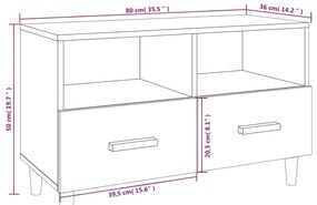 Móvel de TV 80x36x50 cm derivados de madeira cinzento sonoma