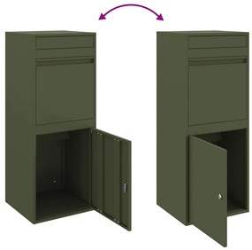 Caixa para entrega de pacotes Verde-oliva 41 x 38 x 103 cm Aço