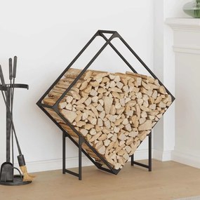 Suporte para lenha 100x25x100 cm aço laminado a frio preto