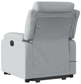 Poltrona reclinável massagens tecido cinzento-claro