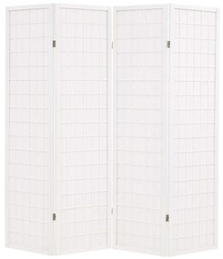 vidaXL Biombo dobrável com 4 painéis estilo japonês 160x170 cm branco