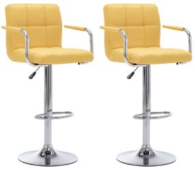 vidaXL Cadeiras de bar 2 pcs tecido amarelo