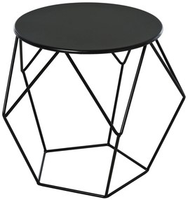 Mesa de Centro de Metal Estilo Moderna Mesa de Apoio Redonda para Sala