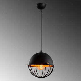 Chandelier Sivani Tel – Preto e Dourado – Diâmetro 20 cm x Altura 116