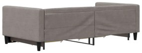Sofá-cama c/ gavetão/gavetas 100x200cm tecido cinza-acastanhado