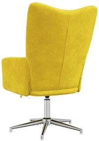 Cadeira de descanso veludo amarelo mostarda