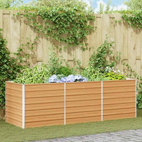 vidaXL Canteiro de jardim elevado Marrom Claro 240 x 80 x 77 cm