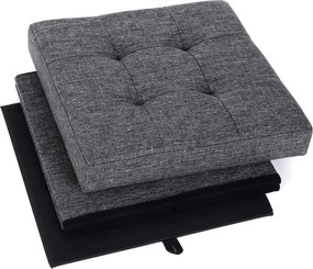 Banco de assento pequeno com arrumação 38 x 38 x 38 cm cinzento escuro