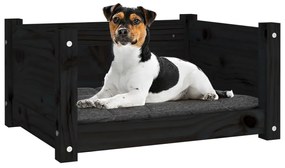 Cama para cães 55,5x45,5x28 cm madeira de pinho maciça preto