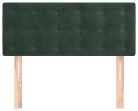 Cabeceira de cama veludo 90x5x78/88 cm verde-escuro