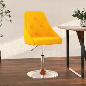 vidaXL Banco de bar tecido amarelo mostarda