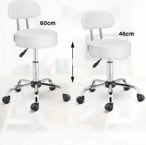 Banco escritorio, trabalho  com rodinhas, giratória 360° e com encosto branco