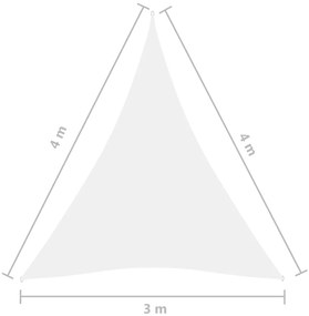 Para-sol estilo vela tecido oxford triangular 3x4x4 m branco