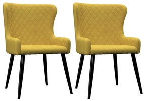 vidaXL Cadeiras de jantar 2 pcs veludo amarelo