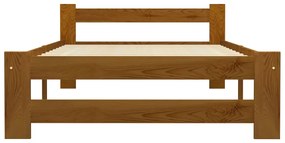 Estrutura de cama 100x200 cm madeira pinho maciço castanho mel