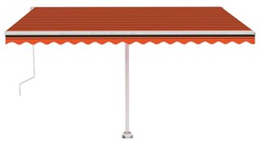 Toldo automático independente 400x300 cm laranja e castanho