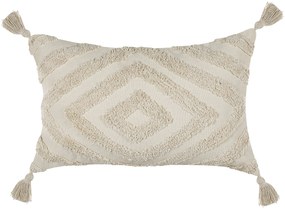Conjunto de 2 almofadas decorativas tufadas em algodão creme 40 x 60 cm CRATAEGUS Beliani