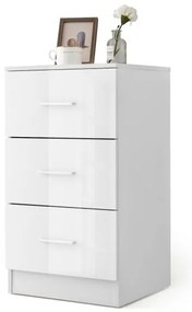 Conjunto de 2 mesas de cabeceira com 3 gavetas Mesa de cabeceira 37,1 x 34,2 x 66,5 cm Branco
