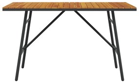Mesa de Jantar - Preto, 110x55x62 cm, Feita de Madeira de Acácia Sólid