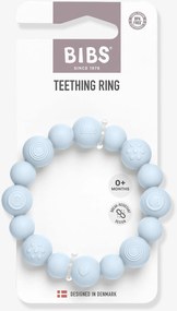 Anel de dentição de pérolas BIBS azul-céu