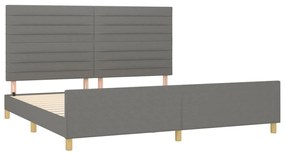 Estrutura de cama sem colchão 200x200 cm tecido cinzento-escuro