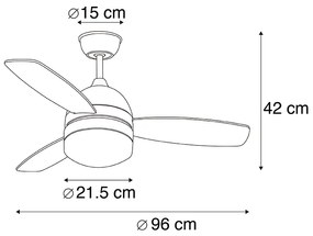 Ventilador de teto em latão com controle remoto - Rotar Moderno