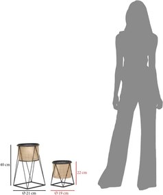 CONJUNTO DE 2 PEÇAS DE SUPORTE PARA VASOS OSAKA MULTICOLORIDO Ø 21X40-19X22 CM (PLANTAS NÃO INCLUIDAS)