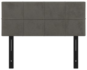 Cabeceira de cama veludo 100x5x78/88 cm cinzento-escuro